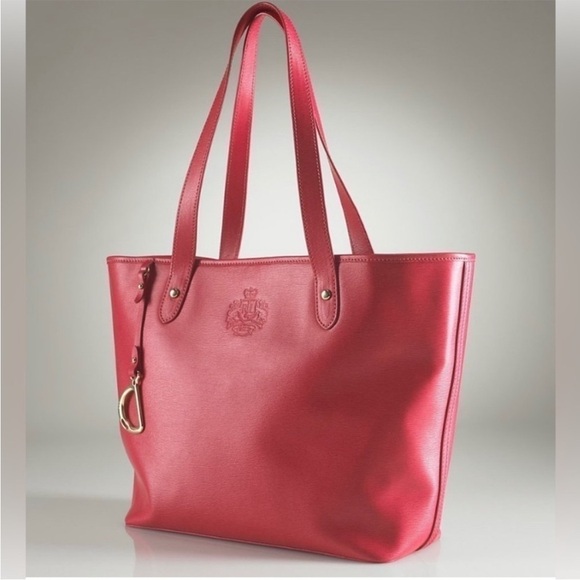 Lauren Ralph Lauren Red Newbury Classic Tote - Picture 1 of 12